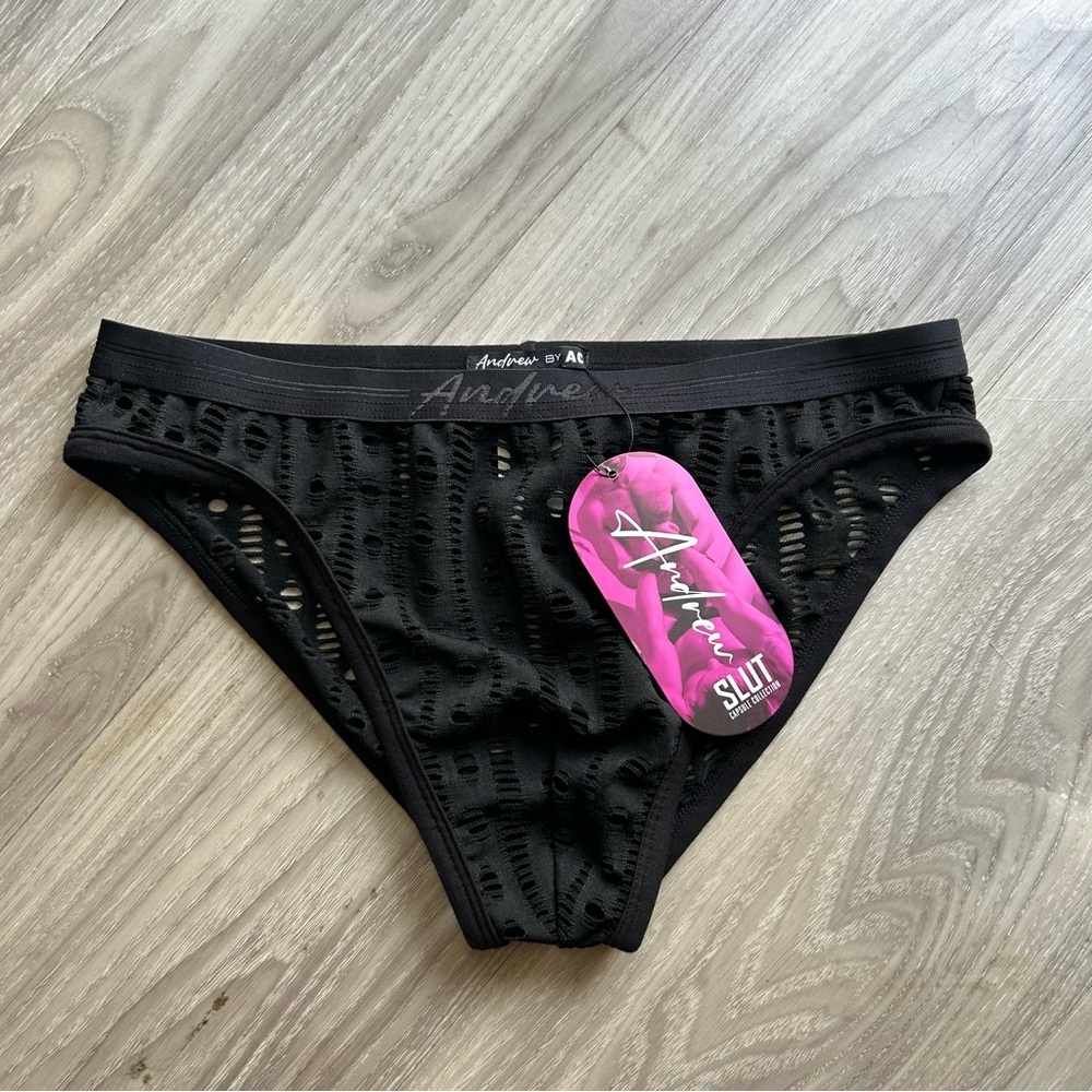 Andrew Christian | Capsule Mesh Lace Brief in Black - Picture 3 of 15